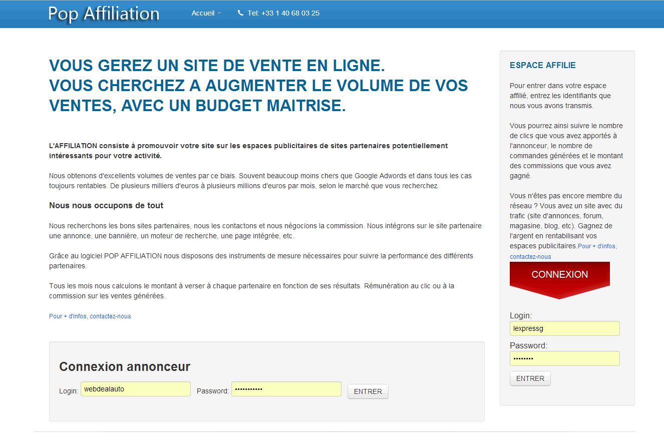 Digital Marketing - Nouvelle version de notre plateforme Pop-Affiliation.com